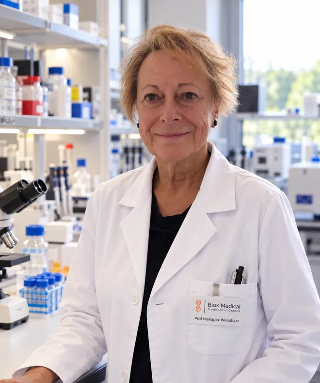 Prof. Dr. Maria-Paz Weisshaar in a laboratory