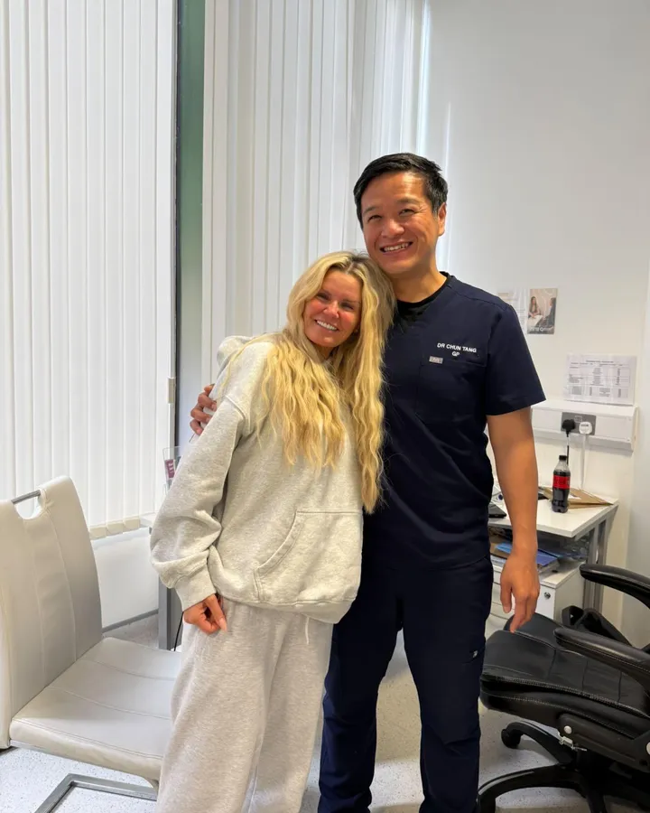 Kerry Katona with Dr Chun Tang after her ColoAlert screening